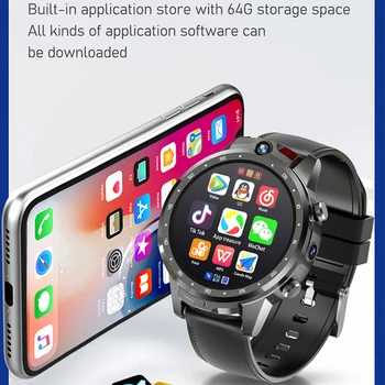 1,6-Inčni Zaslon Osjetljiv na dodir 4G Pametnih satova Metalni Izgled Podrška SIM kartice HD Sat sa dual kamere Preuzeti aplikaciju Prometni Mens watch