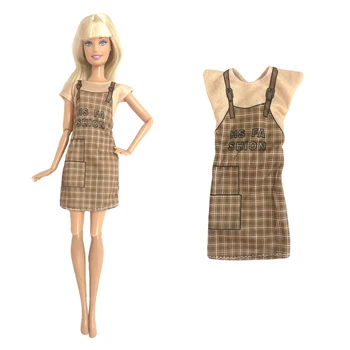 1 kom. checkered haljinu s подтяжками, Majice popularnih boja, pogodna za proslave rođendana Barbie lutke pribor 017A