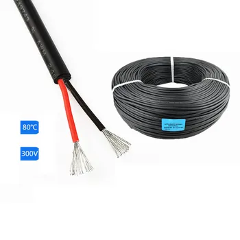 1 m 2 Pin 18awg 22AWG 24aw 2-wire kabel, fleksibilna žica za upravljanje, električni crna produžni kabel, kabel za napajanje led za trake одноцветной