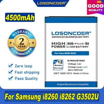 100% Originalni LOSONCOER 4500 mah B150AE B150AC Za Samsung Galaxy Core I8260 Baterija I8262 G3502u G3502 G3508 G3509 Baterija