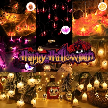 11 stilski led vijencima na Halloween, prijenosne svjetiljke s lubanjom u obliku ruke duh bundeve, kucni barovi, Ukras za zurke u čast noći vještica