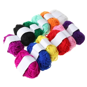 12 Različitih Boja Dječja ručno pletenje svojim Rukama vune pređa kuka od akrilnih vlakana Kabel srednje Debljine Nit 066C
