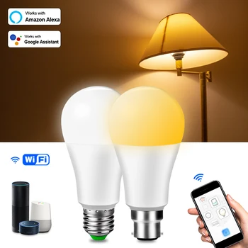 15 W WiFi Smart Žarulja E27 Led Žarulja B22 Led Žarulja Promjenjive Svjetline PROGRAM Vioce Control noćno svjetlo za domaće Alexa Google Home