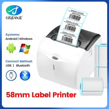 2 inča 58 mm USB Bluetooth Pisač Naljepnica Labeller Maker Stroj Naljepnica Termalni Provjerite Mini Pisač Stolni Impresora s Papirima