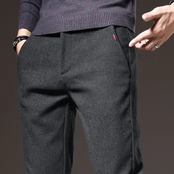 2021, jesensko-zimske modne muške hlače s visokim strukom, однотонный business casual odijelo, direktni uske hlače, muška odjeća E380