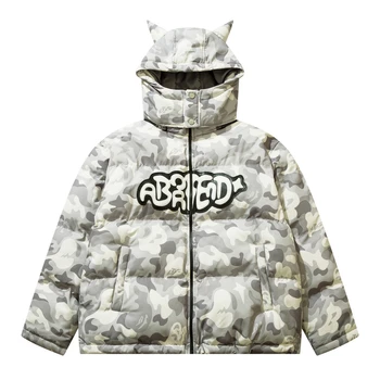 2022 Muška jakna-park u stilu hip-hop, ulične odjeće, dizajn пуховик Little Devil s kapuljačom, kaput Harajuku, zimska debela topla odjeća Unisex