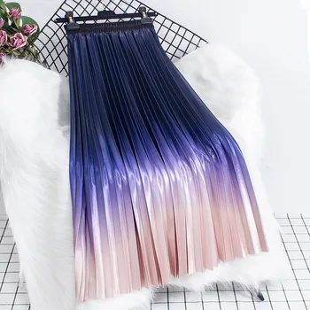 2022 Novi proizvod, полуботинка s postupnom promjenom boje, плиссированная suknja s elastičnim pojasom, полуботинка srednje dužine trapeznog oblika