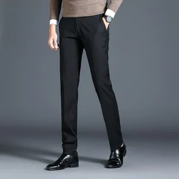 2023 Gospodo odijelo hlače za Proljeće-ljeto gospodo modeliranje hlače poslovne uredske rastezljiva, otporna na bore klasične muške hlače A28