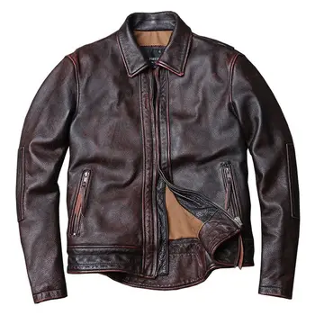 2023 Nova muška kožna jakna s ласточкиным repom, starinski motocikl top od bičevati, muški kaput байкерское