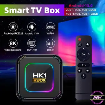 2023 NOVI Smart TV BOX HK1 RBOX-K8 Android 13,0 pojedinca ili kućanstva RK3528 100M LAN Wifi Dual 2,4 G 5G 8K HDR BT5.0 2 GB/S 4 GB GB 16/32/64/128