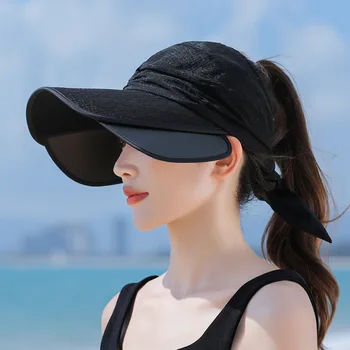2023 Novo ljeto plaža šešir s velikim vizir, sunčane šešira za žene, zaštita od sunca na otvorenom, gornja prazna sportsku kapu