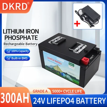 24V 300Ah 200Ah 100AH LiFePO4 Baterija Ugrađen BMS Litij-Željezo-Fosfatnih Ćelije 5000 + Dubokog Ciklusa Za Kampere RV Golf Cart Solar
