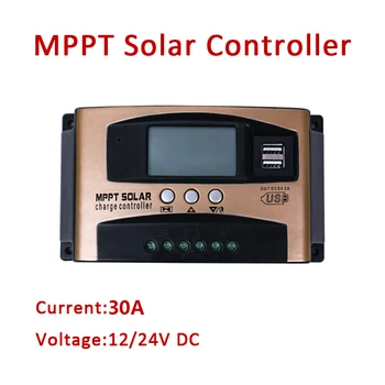 30A Solarni kontroler MMPP s LCD zaslonom, sunčev sustav od 12 v, 24 v istosmjerne struje, punjač iz mreže za regulatora kućanskih aparata