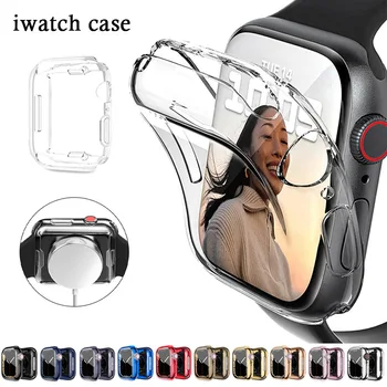 360 Torbica za Apple Watch Case 44 mm 41 mm 45 mm 42 mm 40 mm 38 mm Potpuno Mekan Prozirna Zaštitna Torbica od TPU za iWatch 8 7 6 SE 543