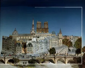3D Papir model ručnog rada u Parizu, nova zgrada mosta