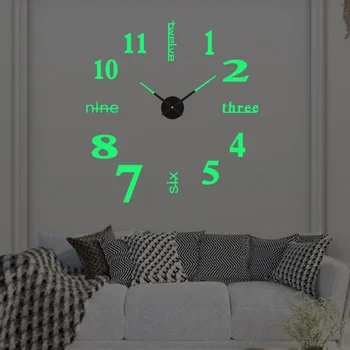 3D Zidni satovi, sjajni, bez okvira zidni satovi, digitalni satovi 