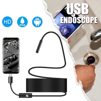 5 mm HD endoskopska kamera je Vodootporna mikro-6 LED IP67 endoskop za automobile Industrijski smartphone mini-kamera USB endoskop