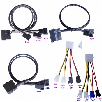500шт IDE 4-pinski Molex-2-pin (4-polni 3-polni) PWM-hub ventilatora i Kabel-razdjelnik 1 do 2 od 3 вентиляторными rukavima Konektor adapter Kabel za Napajanje