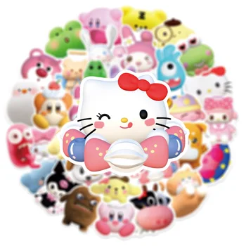 50шт 3D Naljepnica Sanrio Anime Kuromi Cinnamoroll Hello kitty super slatka priručnik 