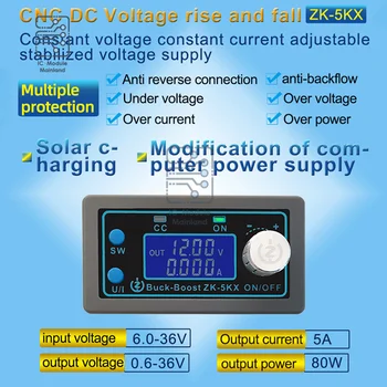 5KX Silazni Pretvarač Dc Dc CC CV 0,5-30V 4A Modul za Napajanje Podesiva Podesiva Izvor Napajanja Za Punjenje Solarne Baterije 5A 80W