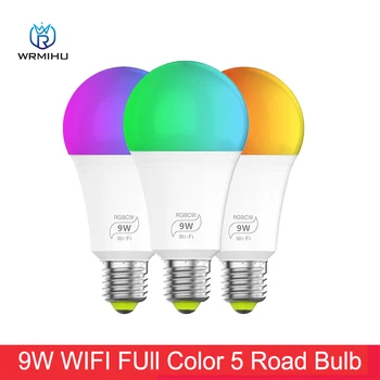 9 W 100-264 U WiFi, full color 5-way žarulja E27, upravljanje prekidač za žarulje s pomoću glasa, kao i mogućnost toniranje