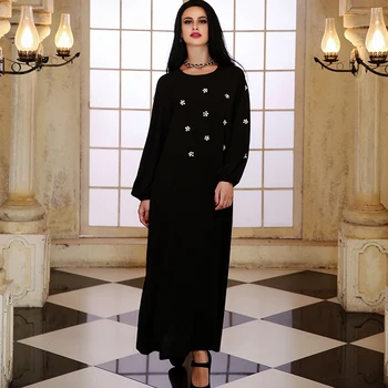 Abaja Dubai Turska Muslimansko Haljina Donje Marokanski Kaftan Elegantna Dama Islamska Odjeća Джелаба 2021 Eid Mubarak Джеллаба Ženski Crna