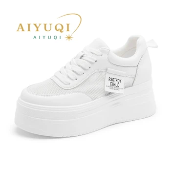 AIYUQI/ bijele tenisice od prave kože, ženske patike 2023, ljetna novost, ženska sportska studentska casual cipele i ravnim cipelama sa uvezivanje ženska