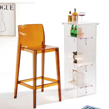 Akrilni Transparentni Bar stolica, Kućanskih visoku stolicu, moderan, jednostavan bar stolice od plastike i stakla u skandinavskom stilu, Sillas Para Barras