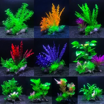 Akvarijske Biljke Umjetni Riblje Plastične Dekoracije Vodene Biljke visine 22 cm Podvodne realan Biljni biljke