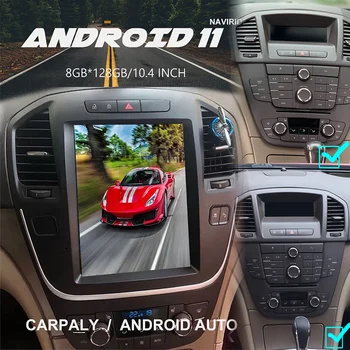 Android 11 Auto-Radio Media Player Za Opel Insignia Buick Regal 2009-2013 Tesla Ekran 2Din 4G Carplay WIFI 128 GB ROM-a