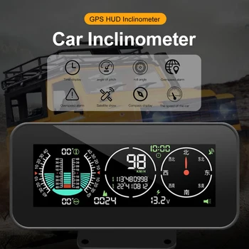 Auto glavobolja zaslon Digitalni brzinomjer, GPS инклинометр auto HUD kompas Digitalni mjerač nagiba za off-road auto-pribora