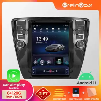 Auto player Android 10 za Škoda Octavia 2016-2018 Media video GPS navigacija za Tesla Style vertikalni prikaz bez DVD