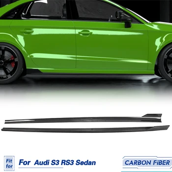 Auto pragovima tijelo setove od karbonskih vlakana za Audi S3 RS3 Sedan 4-vrata 2017-2019 Auto pragovima Punila Pribor