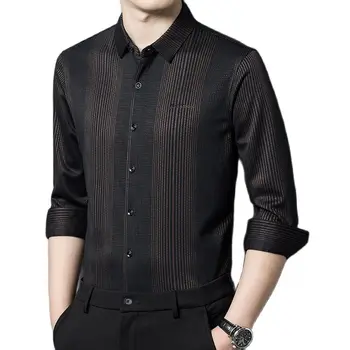 BATMO 2023, nova ljetna casual košulja na pruge s dugim rukavima za muškarce majice slim fit, FC-Q809