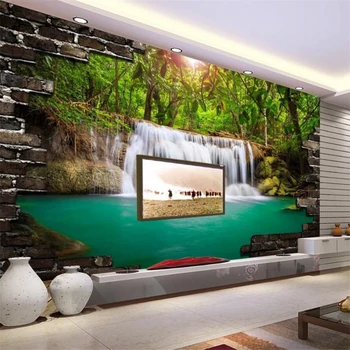 beibehang Custom pozadine 3d freska moda zid od opeke vodeni krajolik 3D TV pozadina desktop home dekor papel de parede