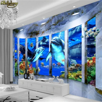 beibehang Custom pozadine 3D stereoskopski podvodno dnevni boravak TV pozadina freska desktop papel de parede 3d