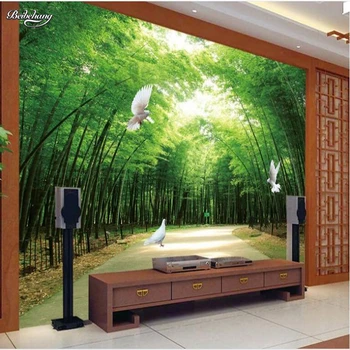 beibehang fresco kvalitetan ambijent svježe bambusa šuma šokantnog 3D TV pozadina netkani desktop papel de parede