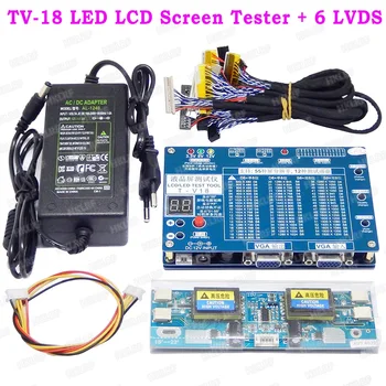Besplatna Dostava T-V18 LCD/LED Test instrument Panel Tester + 6 LVDS za Popravak televizora, laptopa, računala, Podrška 7-84-inčni led LCD zaslona