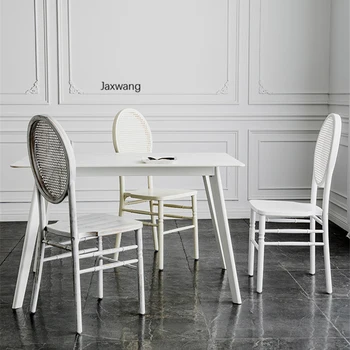 Blagovaona stolice od punog drveta u skandinavskom stilu kuhinja, blagovaona stolice od ratana sa ovalni naslon za leđa, dizajn stolica za šminkanje u stilu постмодерн Ins, namještaj za dom