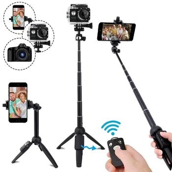 Bluetooth kompatibilne Селфи-štap Pull-Stativ-Монопод za Slr Fotoaparat s Daljinskim upravljanjem za Smartphone iPhone 11 Pro Max Selfie Stick