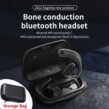 Bluetooth slušalice antena vodljivost 5.1 TWS, otvorene stereo HI-Fi bežične slušalice s mikrofonom, Uho kuka za bavljenje sportom na otvorenom, Vodootporne slušalice