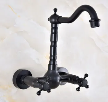 Brončani Zidna miješalica za sudopera, umivaonika u kupaonici s okretati zalagaonica, dvostruka poprečna Olovke anf848