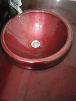 Cijele umivaonik od kaljenog stakla s jednim zdjelice, полузавешенный umivaonik na platformi za sudoper