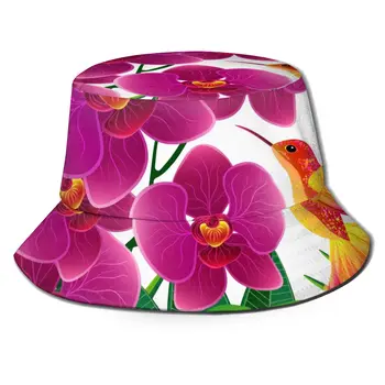 Cvijet orhideja s pticama-leptire, svakodnevni солнцезащитная šešir unisex, panama za muškarce i žene, hip-hop kape, Ribarski šešir, Panama