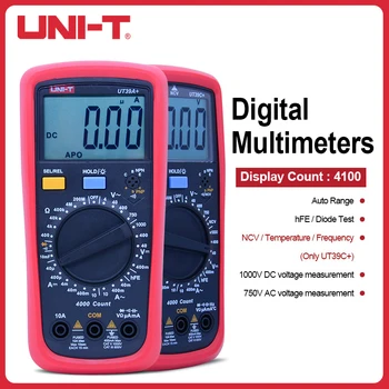 Digitalni multimetar s автодиапазоном UNIT, LCD pozadinsko osvjetljenje, zadržavanje podataka, multimetar-tester UT39A + UT39C + UT39E +