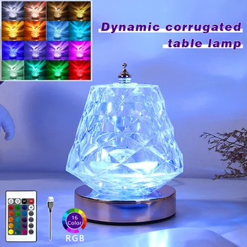Dinamička projekcija lampa ZK30 s vodom mreškanje, akril crystal led noćno svjetlo s daljinskim upravljanjem, Ukras za stolna lampa