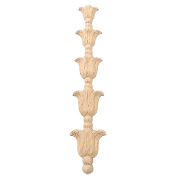 Drveni rezbareni ugaone šine, aplika, uncolored naljepnica za dekor Stil: 1#