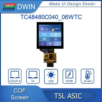 DWIN Novi dolazak 4,0-inčni IPS zaslon s rezolucijom od 480 x 480 piksela, posebno dizajniran za termostata, trg dodirna ploča,-LCD zaslon u boji