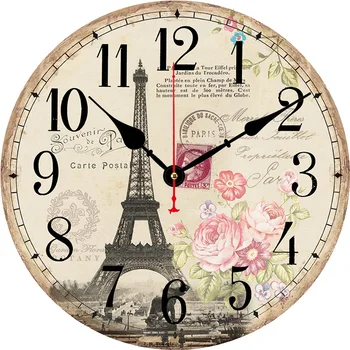 Eiffelov Toranj Stare zidne satove s cvijećem Moderni dnevni boravak spavaća soba Ukras ureda Kuhinja sat Umjetničke zidni sat Kućni dekor