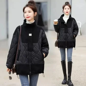 Eksplozija mode, pamučna Odjeća za žene 2023, zima koreanska verzija, patchwork, Toplo утолщенное donje kaput, jednobojnu X4